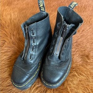 Dr.Martens - Black Leather Boots with Zipper - Size 38